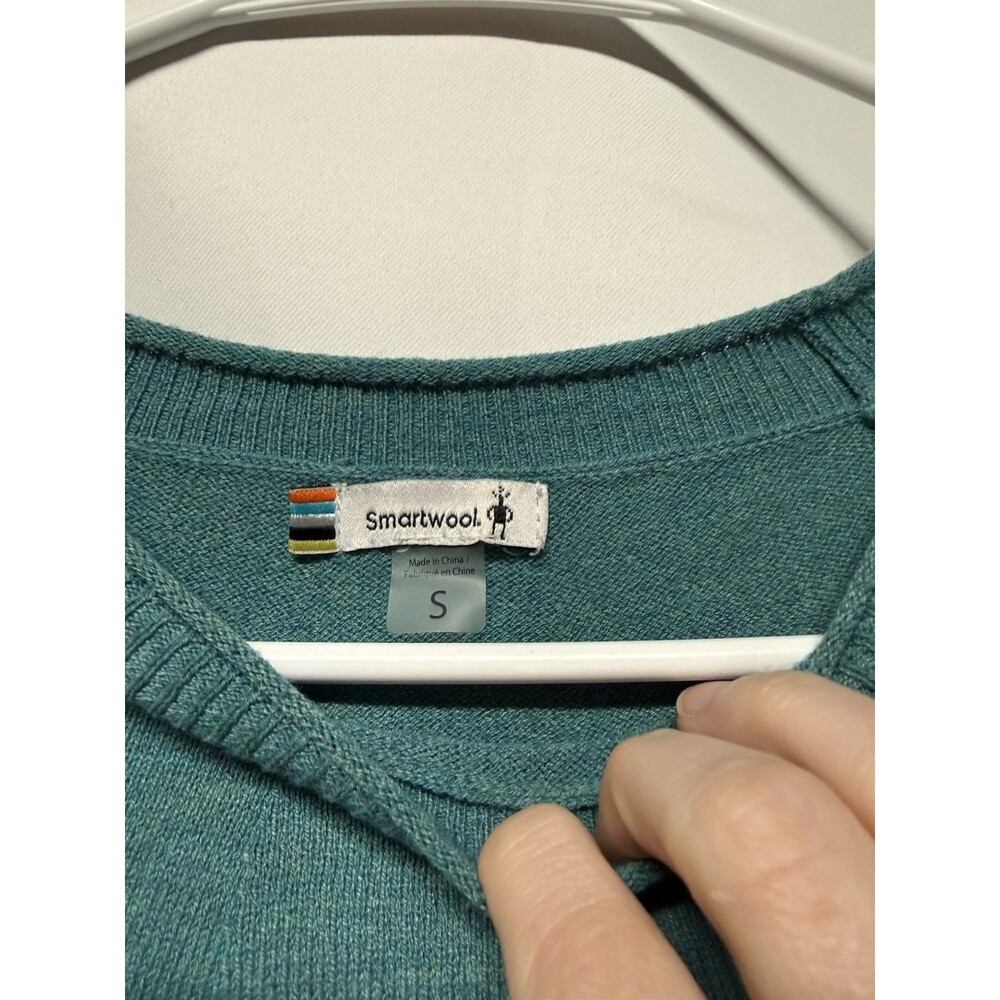 Smartwool Edgewood Heritage Merino Wool Blend Crew Sweater Teal Green Women’s S - Picture 2 of 4